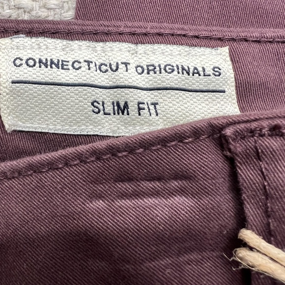 Tailor Vintage Pants Mens 36x32 Burgundy Chino Slim Fit Connecticut Original - Picture 9 of 12